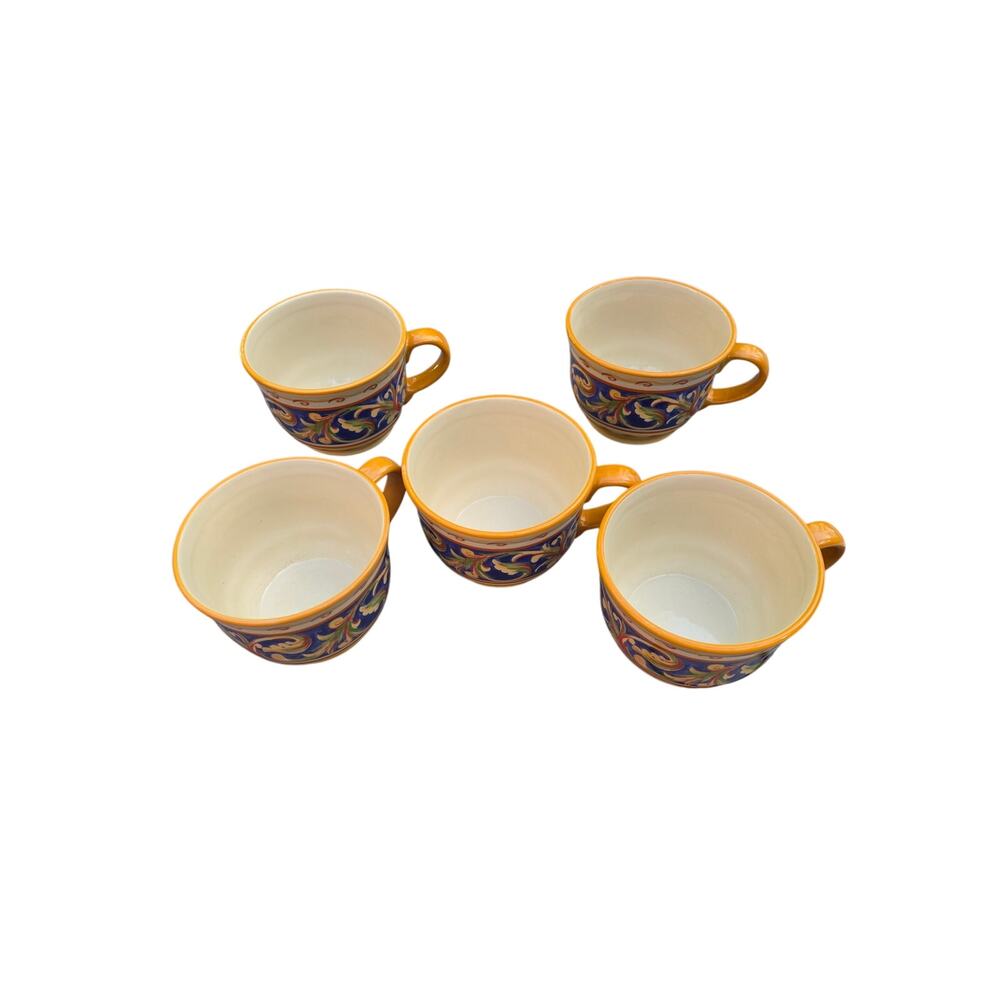 Set of 5 Pfaltzgraff Villa Della Luna Jumbo Soup Mugs / Bowls
